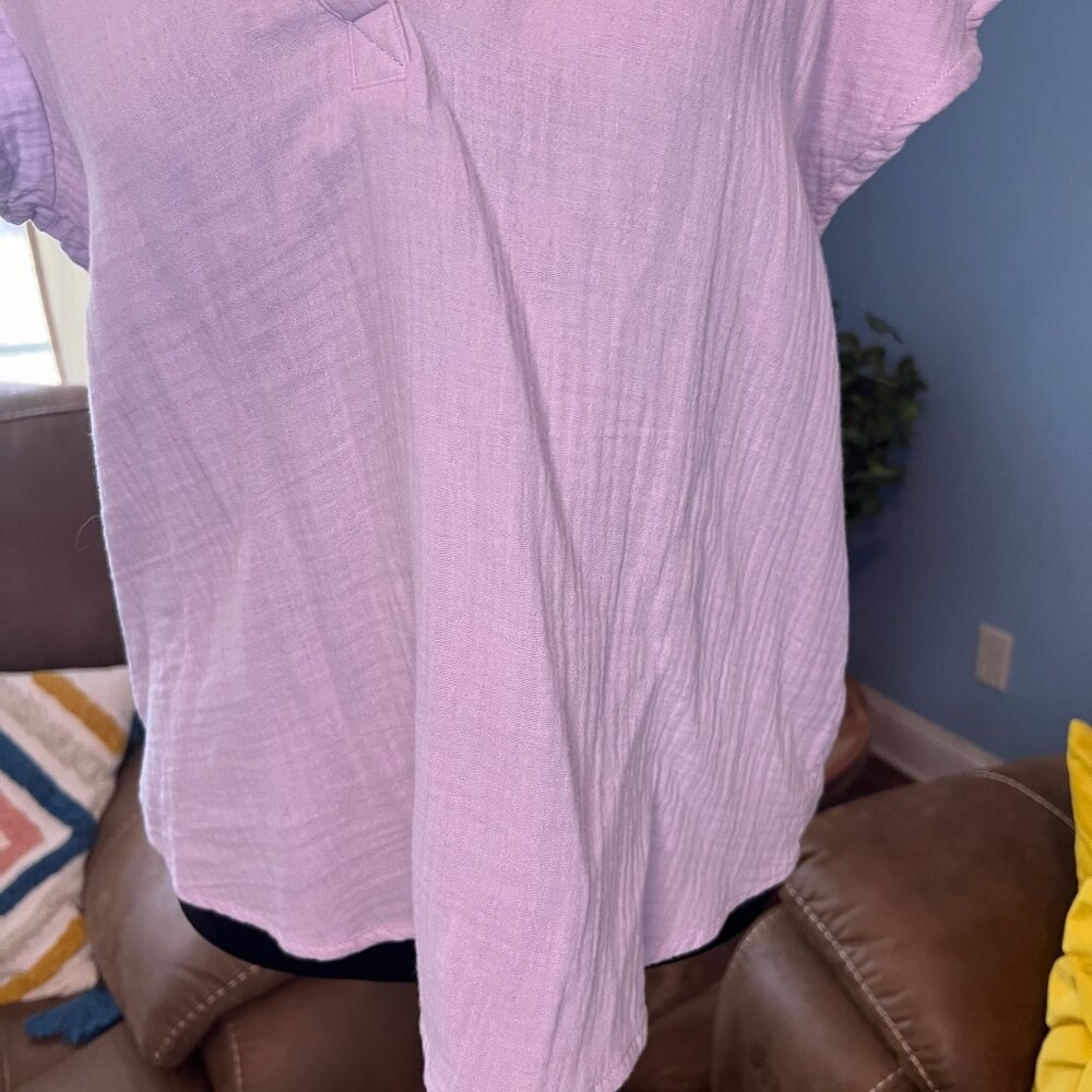 Universal Thread Ruffle Cap Sleeve Top - image 3